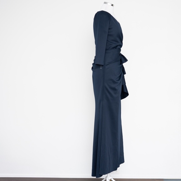 Xscape - New! Lexi Long Sleeve Scuba Ruched Side Gown. - Picture 5 of 10